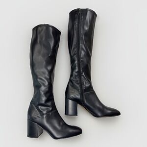 $170 Franco Sarto L-Tribute knee high Zip Up boots women black size 7